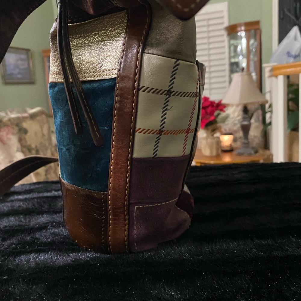 y2k Coach Bleeker 11356 Holiday Patchwork Hobo Bag with bonus free coach mirror - Picture 4 of 14
